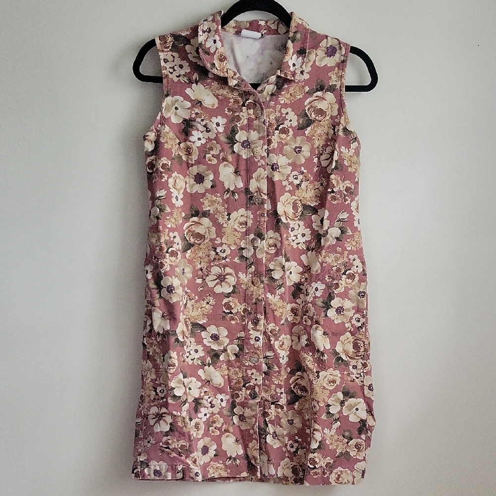 Vintage Floral Denim Dress